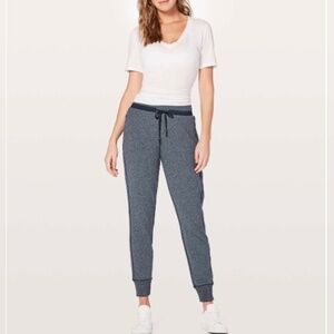 Lululemon Cool & Collected Jogger Sweatpants Sz 10 Heathered Speckled True Navy